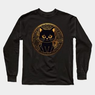 black crypto cat Long Sleeve T-Shirt